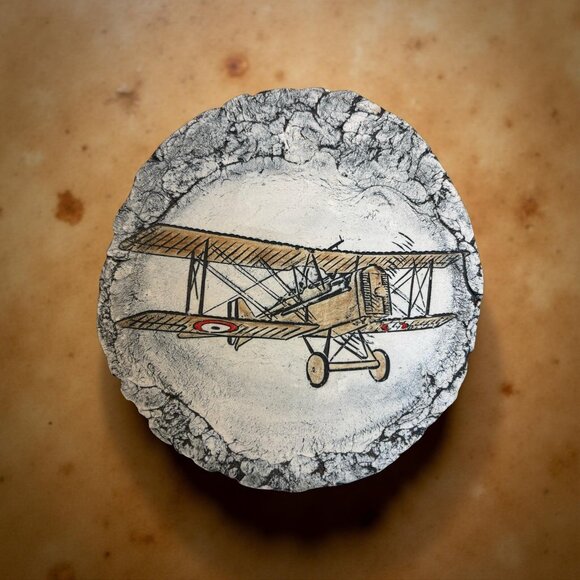 Vintage Stan Langtwait Shapes of Clay Biplane Wall Decor Historical Aviation Men - Picture 1 of 9